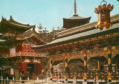 Japan Kosanji Temple - corridor and main temple