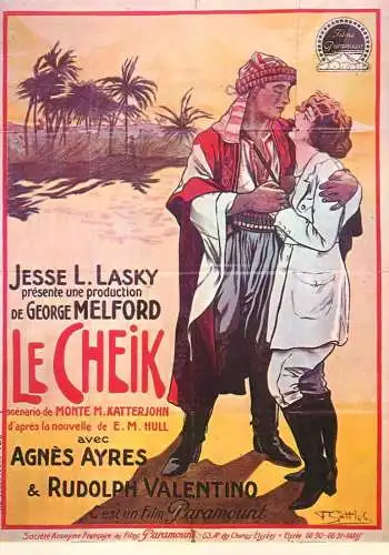 A5059 Advertising movie poster modern postcard Le Cheik Agnes Ayres & Rudolph Valentino