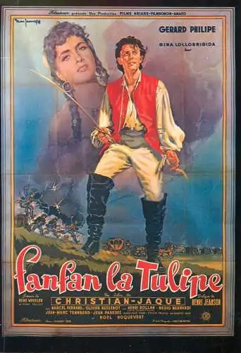 A5059 Advertising poster modern postcard Gerard Philipe Fanfan la Tulipe