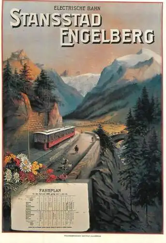 A5059 Advertising poster modern postcard tourism Schweiz electrische Bahn Stansstad Engelberg