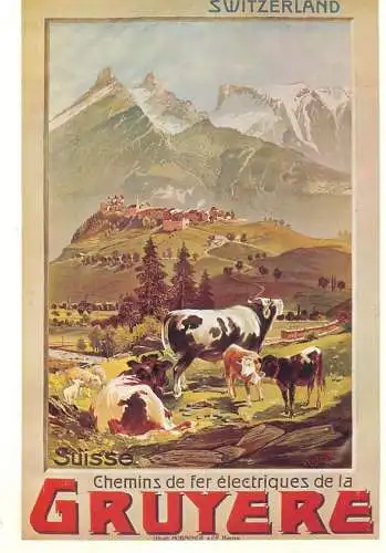 A5059 Advertising poster modern postcard Switzerland Gruyere electric railway
