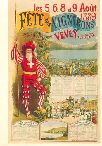 A5059 Advertising poster modern postcard Fete des Vignerons Vevey Suisse