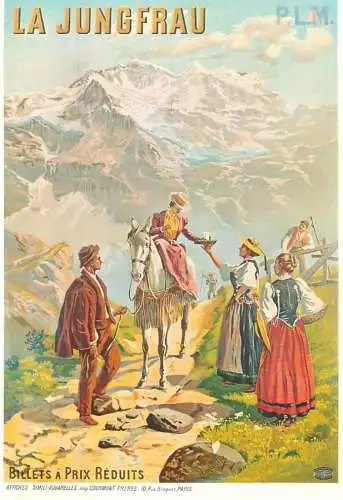 A5059 Advertising poster modern postcard Chemin de Fer Oaris - Lyon - Mediterranee H. Tanconville - La Jungfrau