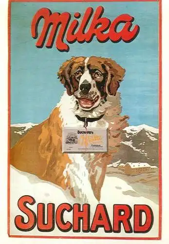 A5059 Advertising poster modern postcard Milka Suchard Saint Bernard