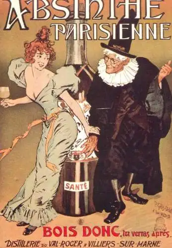 A5059 Advertising poster modern postcard Absinthe Parisienne