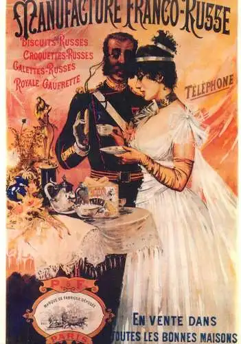 A5059 Advertising poster modern postcard biscuits russes