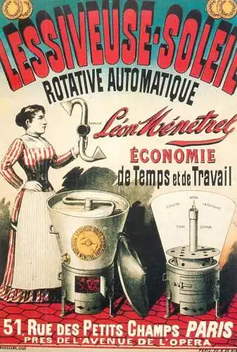 A5059 Advertising poster modern postcard Lessiveuse Soleil rotative automatique Leon Menetrel