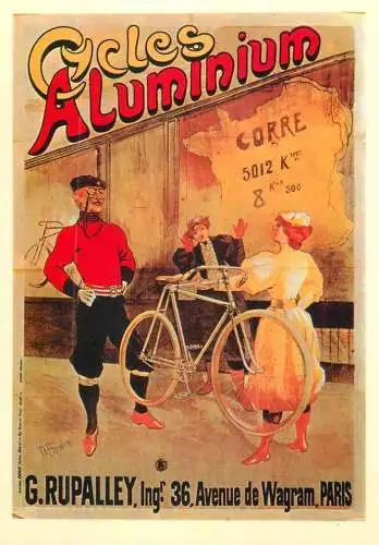 A5059 Advertising poster modern postcard cycles Aluminium