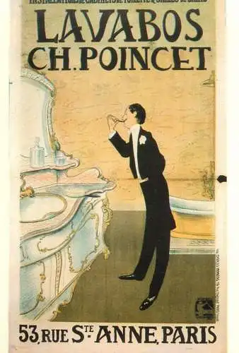 A5059 Advertising poster modern postcard Lavabos Ch. Poincet fashion mode