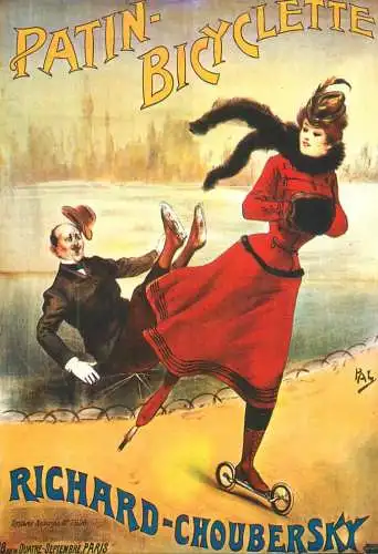 A5059 Advertising poster modern postcard Patin Bicyclette Richard Choubersky