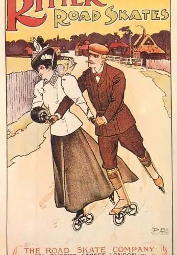 A5059 Advertising poster modern postcard Ritter Road Skates