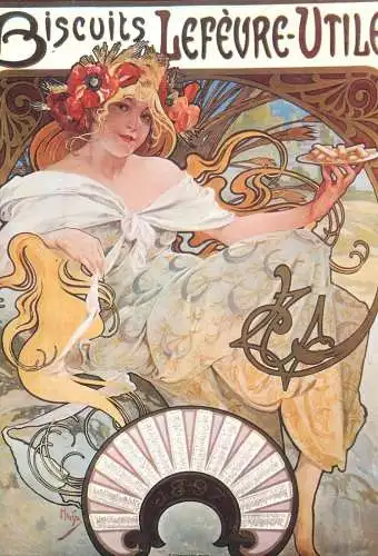 A5059 Advertising poster modern postcard Biscuits Lefeure-utile Mucha