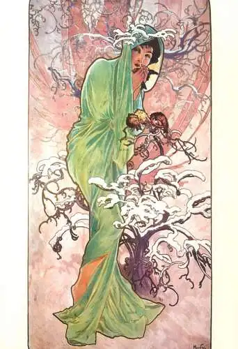 A5059 Advertising poster modern postcard Mucha