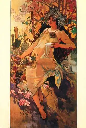 A5059 Advertising poster modern postcard Mucha