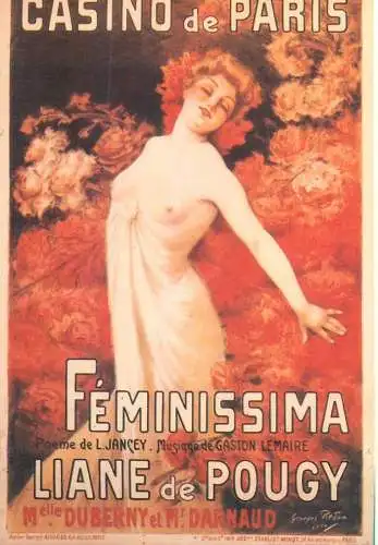 A5059 Advertising poster modern postcard casino de Paris feminissima Liane de Pougy