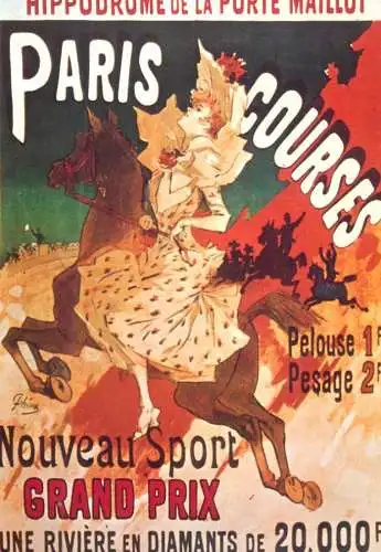 A5059 Advertising poster modern postcard hippodrome de la Porte Maillot Paris