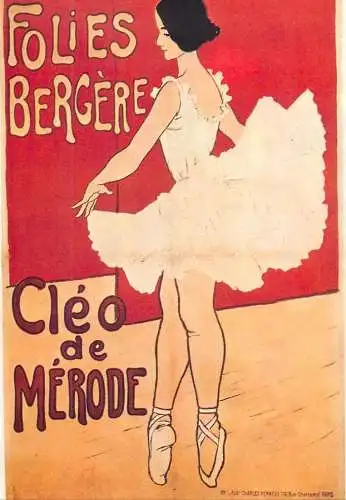 A5059 Advertising poster modern postcard Folies Bergere Cleo de Merode