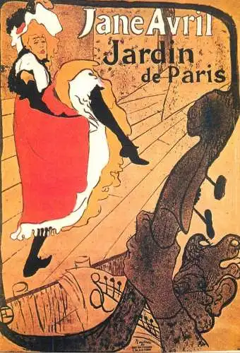 A5059 Advertising poster modern postcard Jane Avril Jardin de Paris cabaret