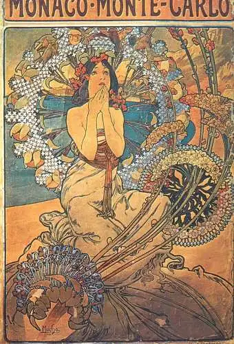 A5059 Advertising poster modern postcard Monaco Monte-Carlo Mucha