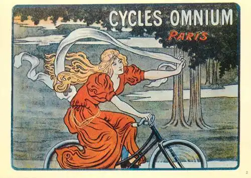 A5059 Advertising poster modern postcard cycles Omnium Paris
