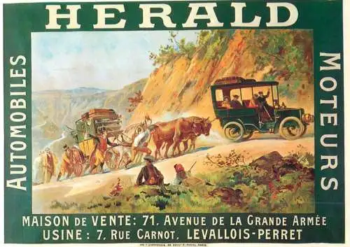 A5059 Advertising poster modern postcard automobiles Herald moteurs