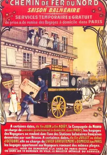 A5059 Advertising poster modern postcard chemin de fer du nord transports