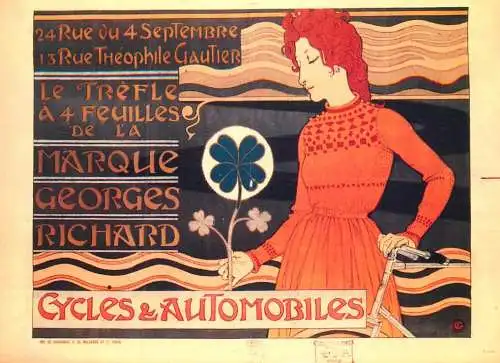 A5059 Advertising poster modern postcard Cycles & automobiles marque Georges Richard