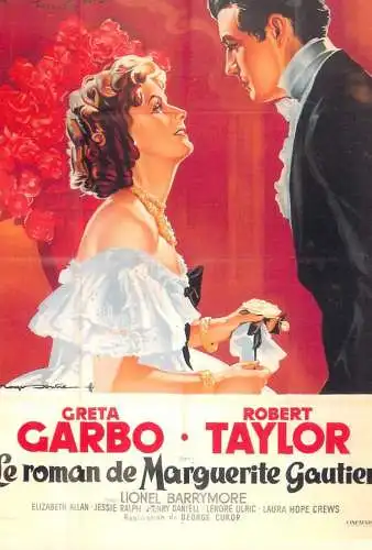 A5059 Advertising poster modern postcard Greta Garbo Robert Taylor le roman de Marguerite Gautier