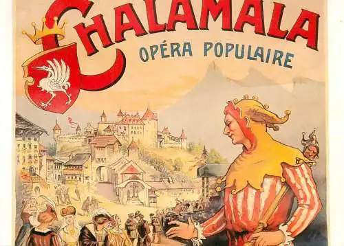 A5059 Advertising poster modern postcard Chalamala opera populaire