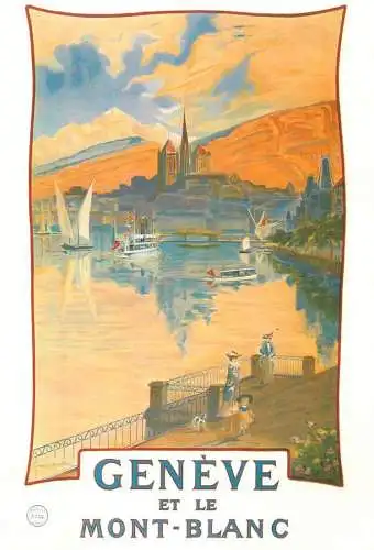A5059 Advertising poster modern postcard Suisse Geneve et le Mont Blanc