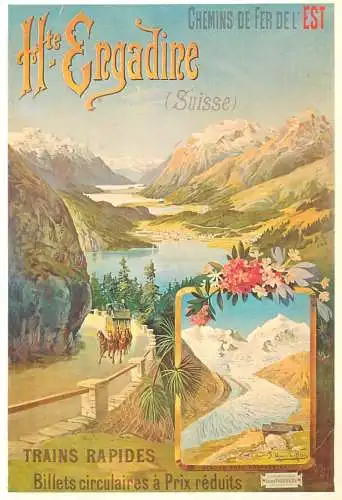 A5059 Advertising poster modern postcard Haute Engadine Schweiz