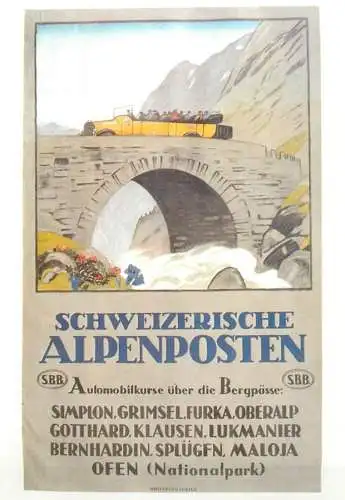 A5059 Advertising poster modern postcard Schweizerische Alpenposten transport