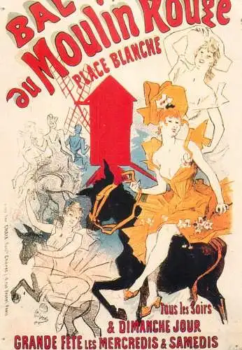 A5059 Advertising poster modern postcard bal au Moulin Rouge