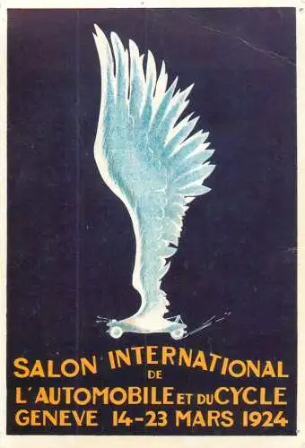 A5059 Advertising poster modern postcard Schweiz Geneve salon international de l`automobile et du cycle