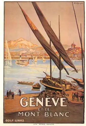 A5059 Advertising poster modern postcard Schweiz Geneve et le Mont-Blanc