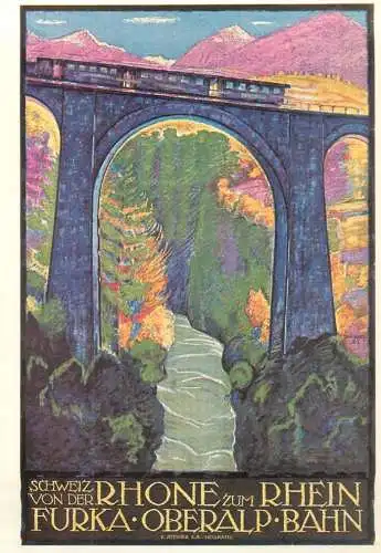 A5059 Advertising poster modern postcard Schweiz Furka-Oberalp-Bahn - D. Buzzi