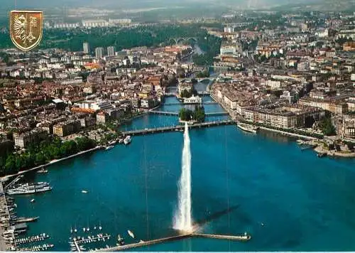 Switzerland Geneve vue aerienne panoramique