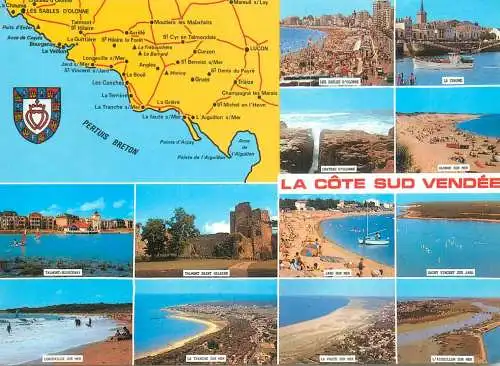 A5262 France La Cote Sud Vendee multi view and map