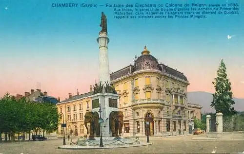 A5258 France Chambery (Savoie) Fontaine des Elephants et Colonne de Boigne