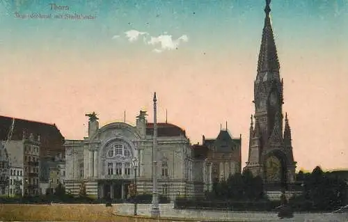 A5257 Poland Thorn / Torun Siegesdenkmal u. Stadttheater