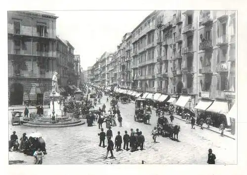 Italia cartolina postale riproduzione Giorgio Sommer - fotografo del Re 1875 - Napoli, S. Lucia format 12 x 16 cm