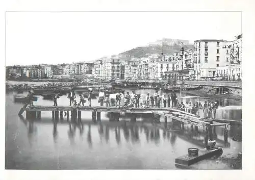 Italia cartolina postale riproduzione Giorgio Sommer - fotografo del Re 1875 - Napoli, S. Lucia format 12 x 16 cm