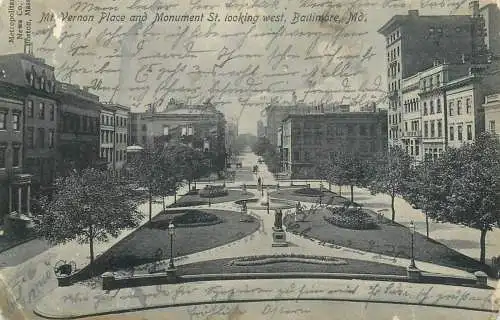 A5255 USA Baltimore MD Mount Vernon Place and Monument
