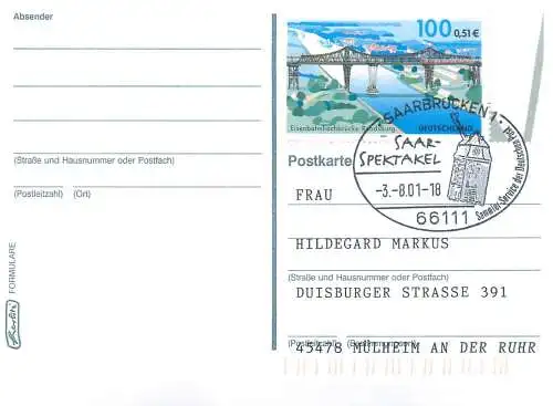 A5717 Postkarte Eisenbahnhochbrucke Rendsburg