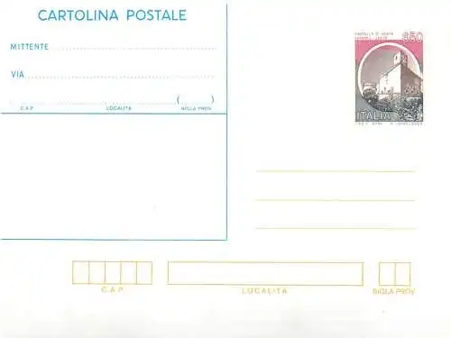 A5717 Cartolina postale Italia castello di Agata unused