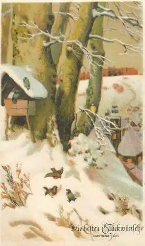 A5737 Neuen Jahre grusse Postkarte Austria 1929