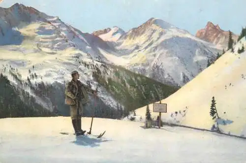 A5737 Austria Landschaft AK ski area