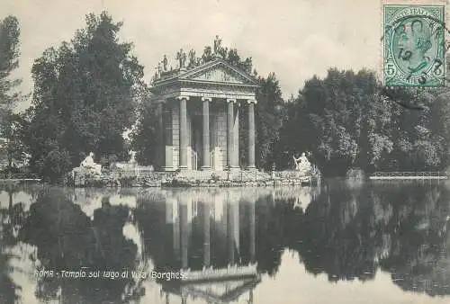 A5760 Italia Roma tempio sul lago di villa Borghese