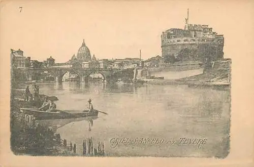 A5760 Italia Roma Castel Sant'Angelo col Tevere 1900s