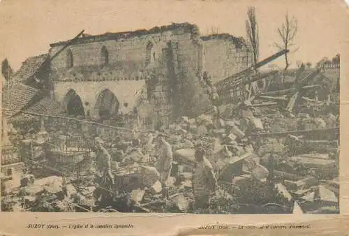 A5760 France Suzoy eglise et le cimetiere dynamites